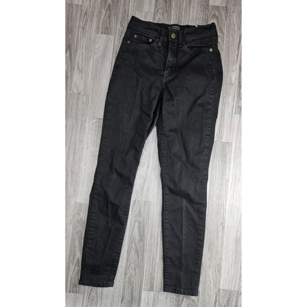 (3/$35) Banana Republic Size 24 / 00 Curvy High‎ Rise Skinny Black Denim Jeans